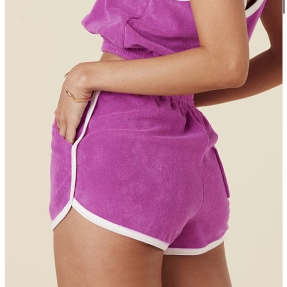 SPELL Miami Organic Cotton Terry Shorts Mauve Size Small - Picture 4 of 10